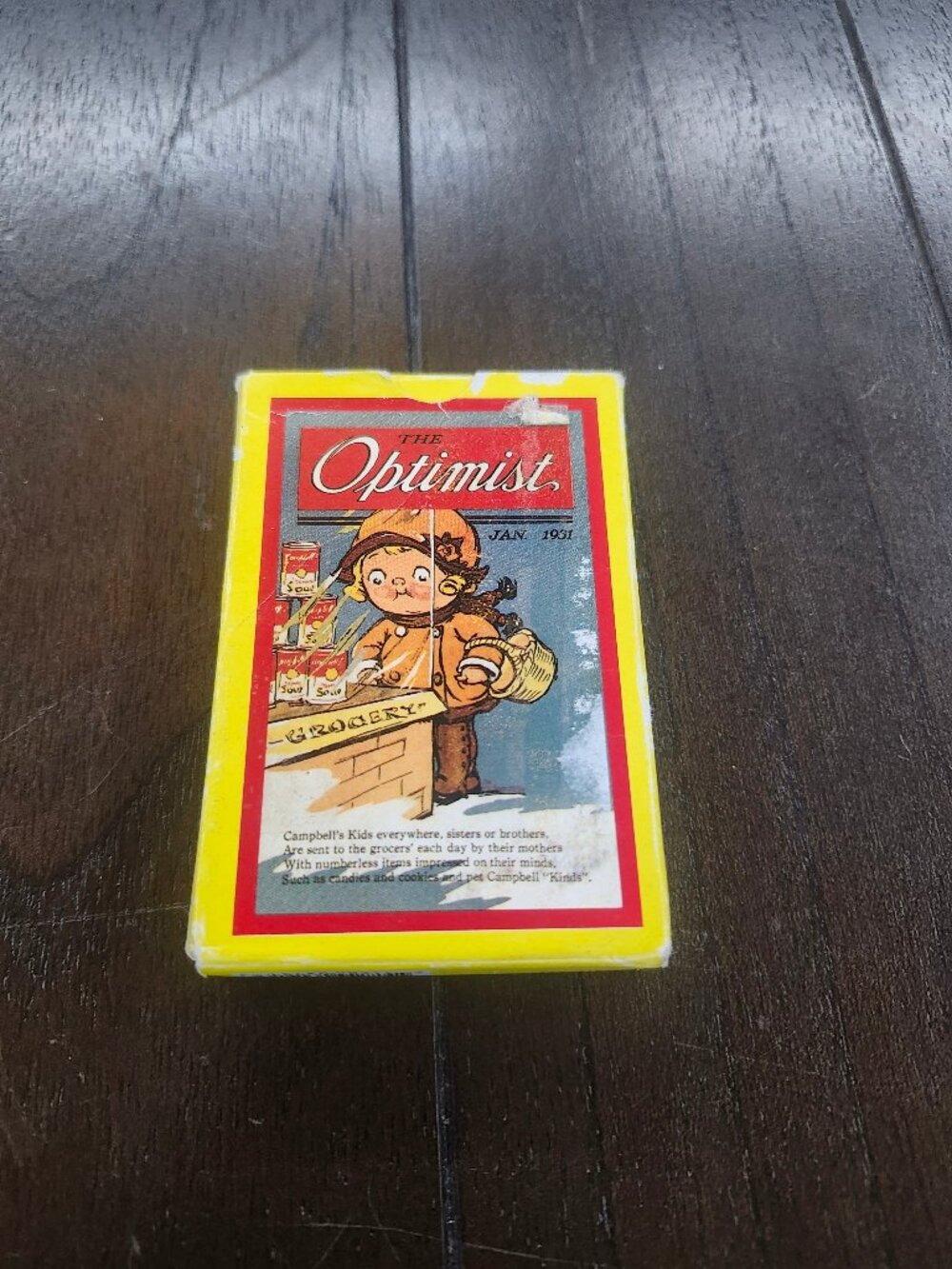 Vintage Campbell's Playing Cards 1993 Retro "Optimist" Magazine Cover Design EUC